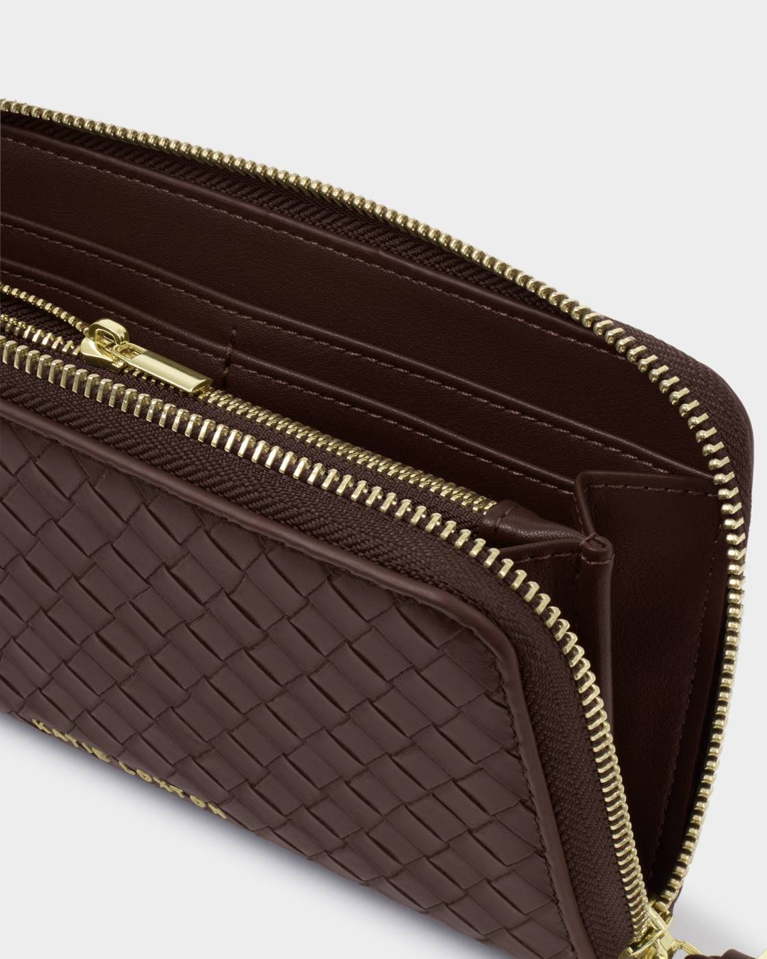 Nova Woven Texture Large Purse - Chocolate
