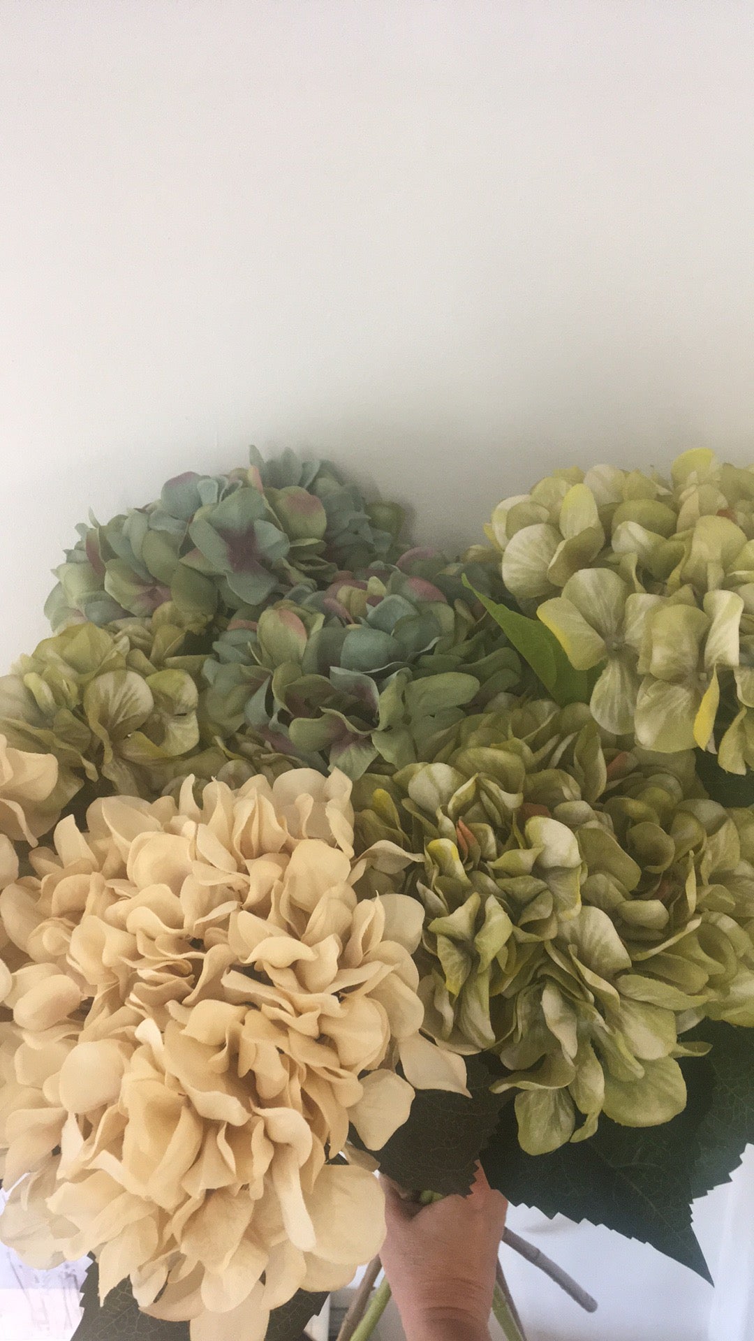 Hydrangea faux stem - antique blue