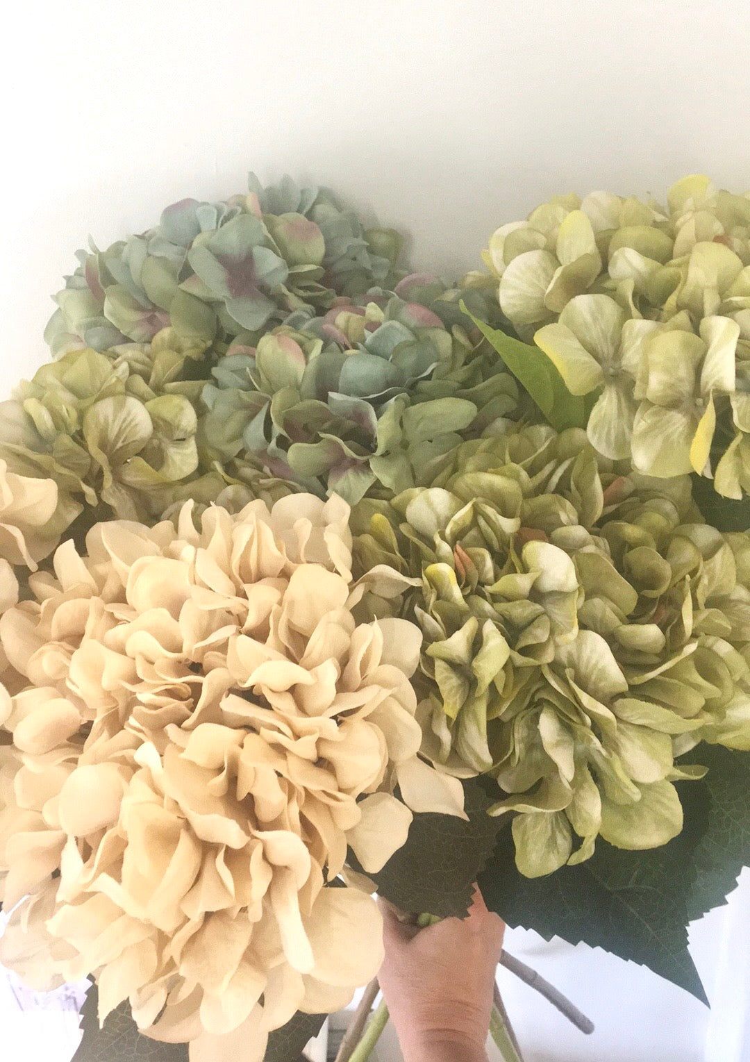 Hydrangea faux steam - green