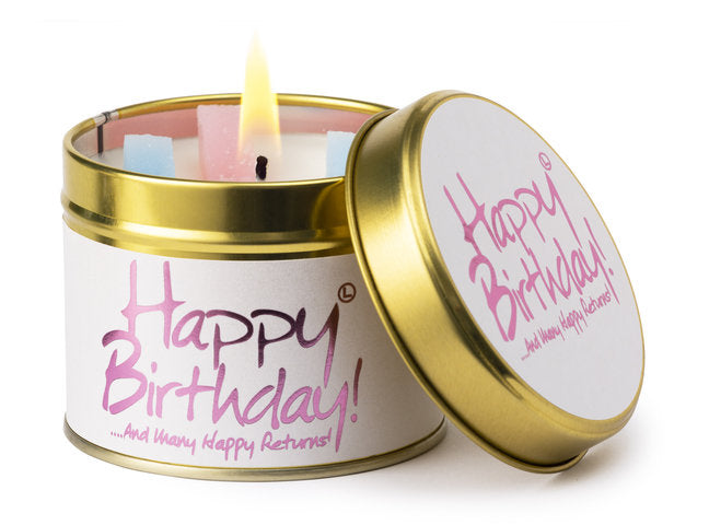 Lilyflame Happy Birthday Tin Candle