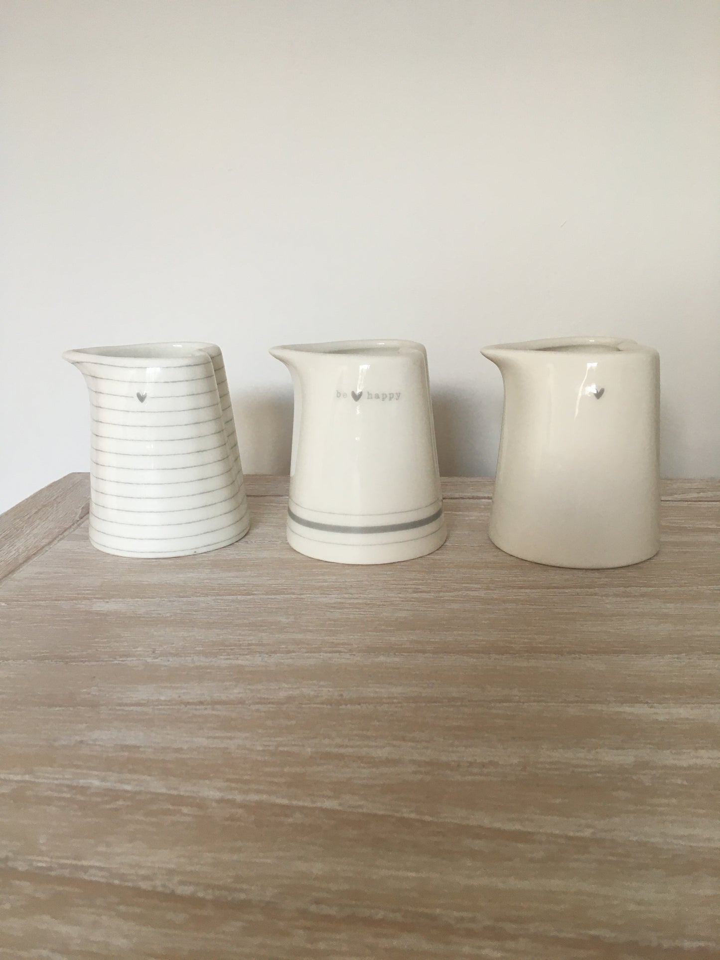 White China Milk Jug - Stripes