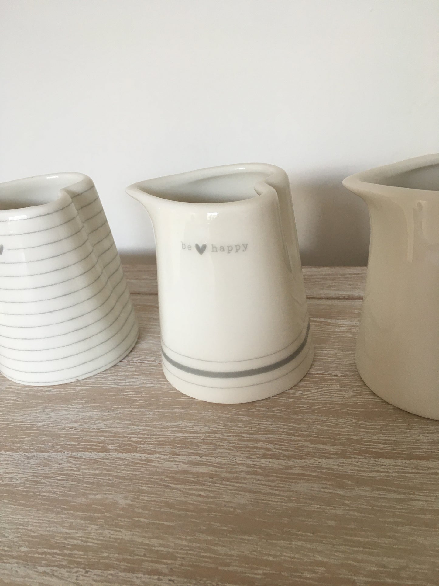 White China Milk Jug - Be Happy
