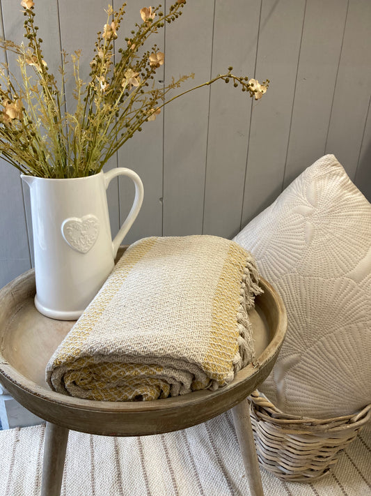 Yellow and Cream Throw