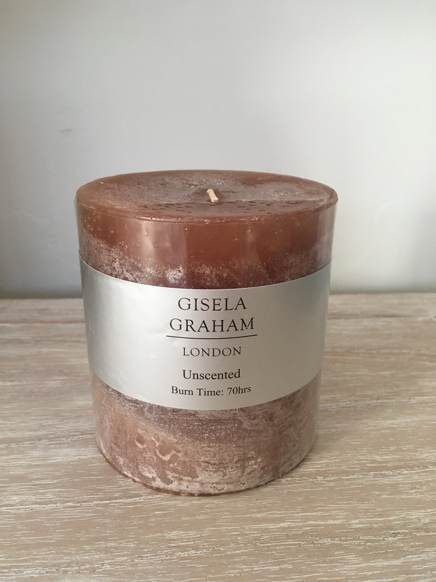 Brown pillar candle