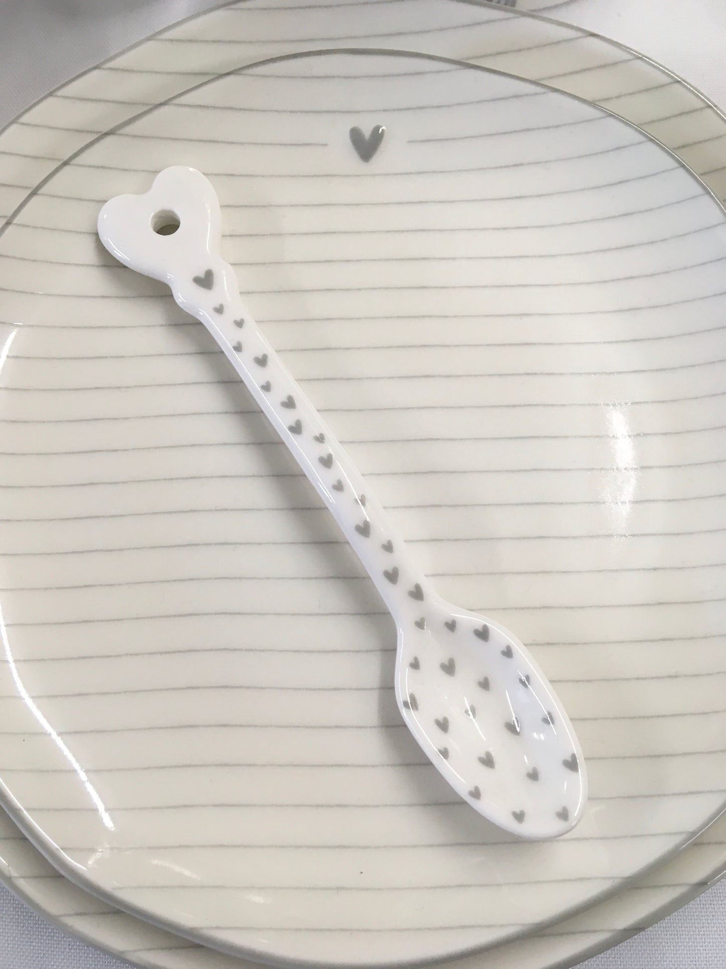 White China Heart Spoon