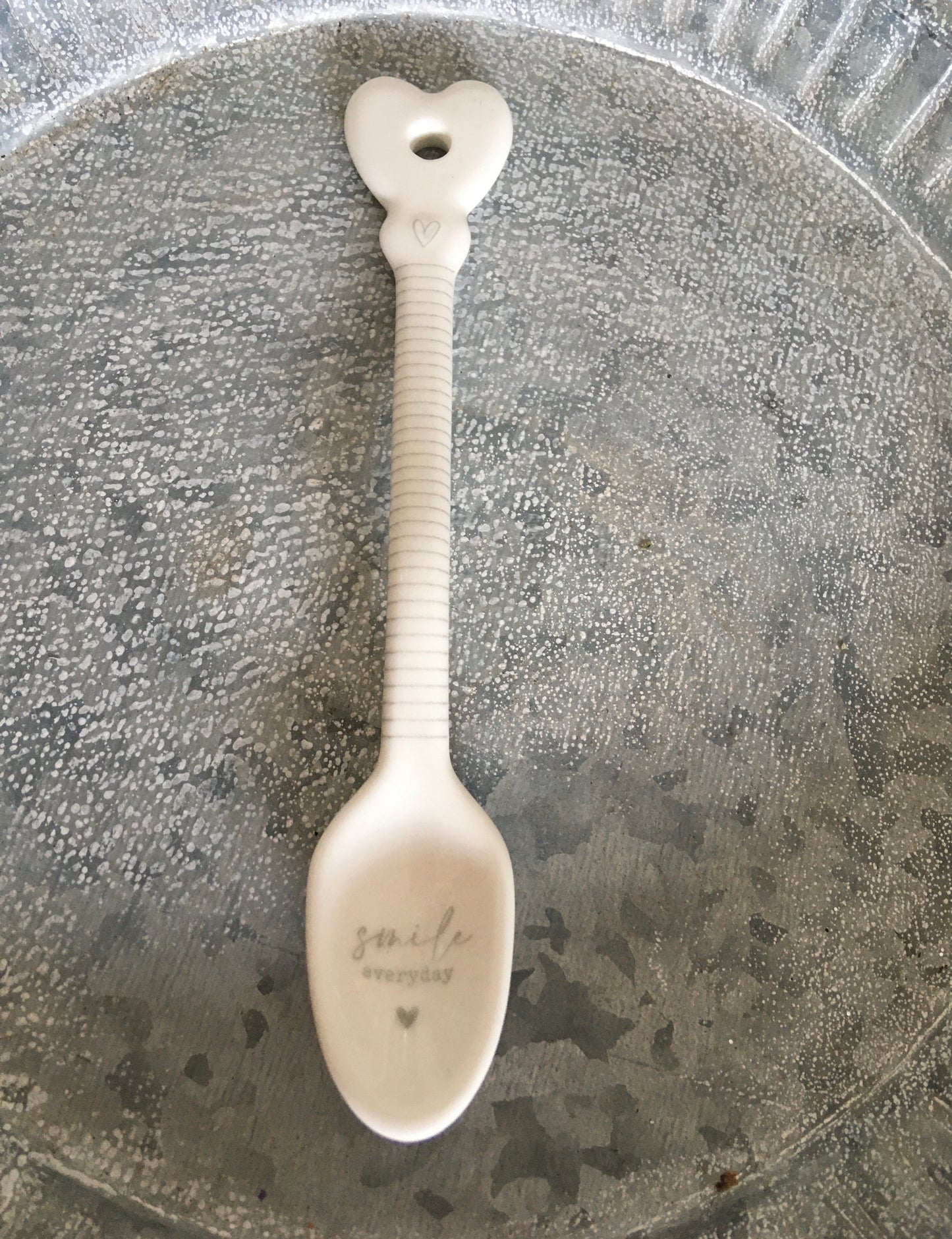 White China Heart Spoon