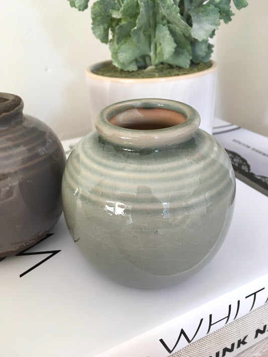 Glazed Mini Pot - Green