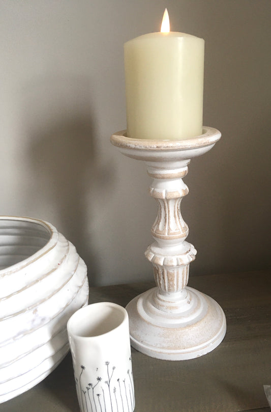 Wood effect candle holder