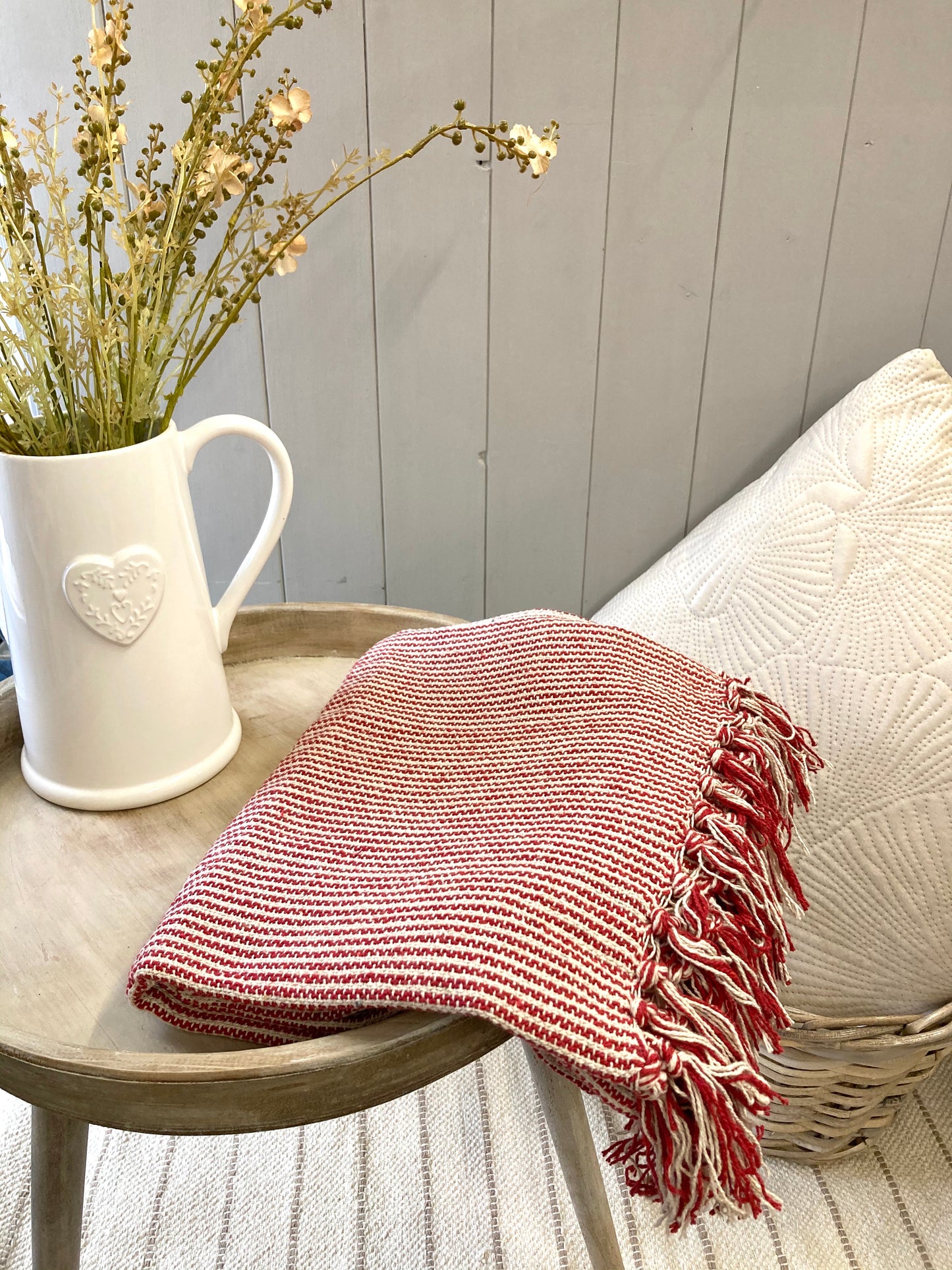 Red stripe throw