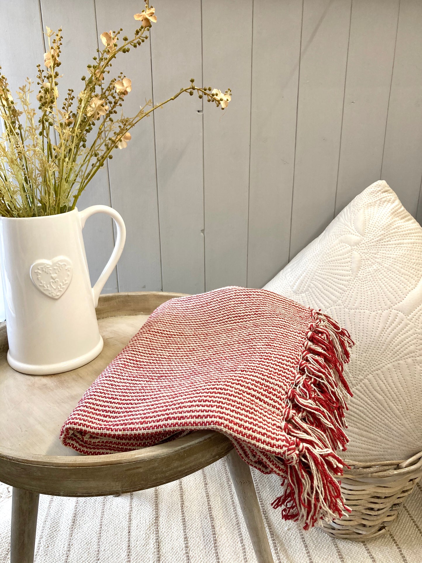 Red stripe throw