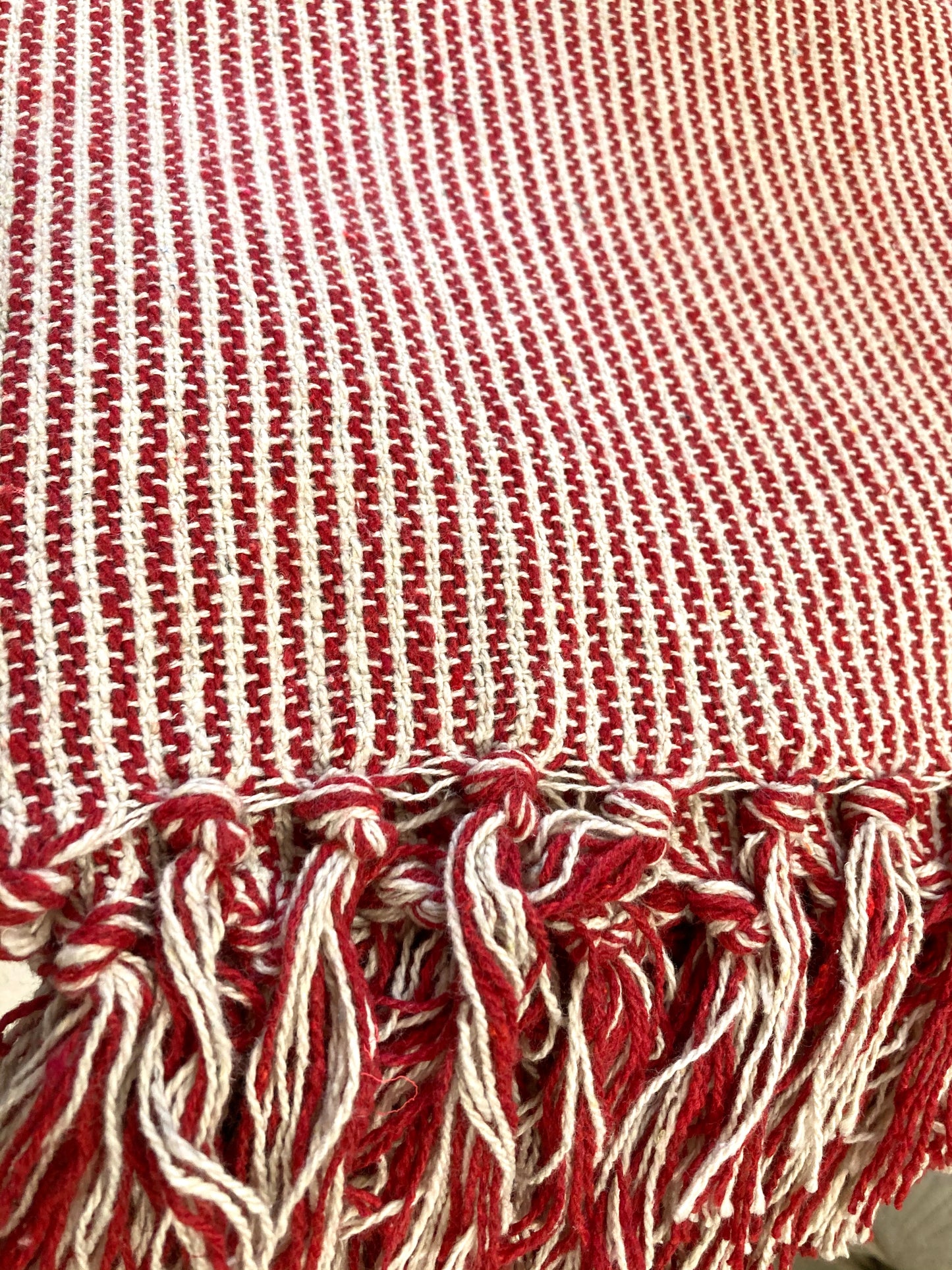 Red stripe throw