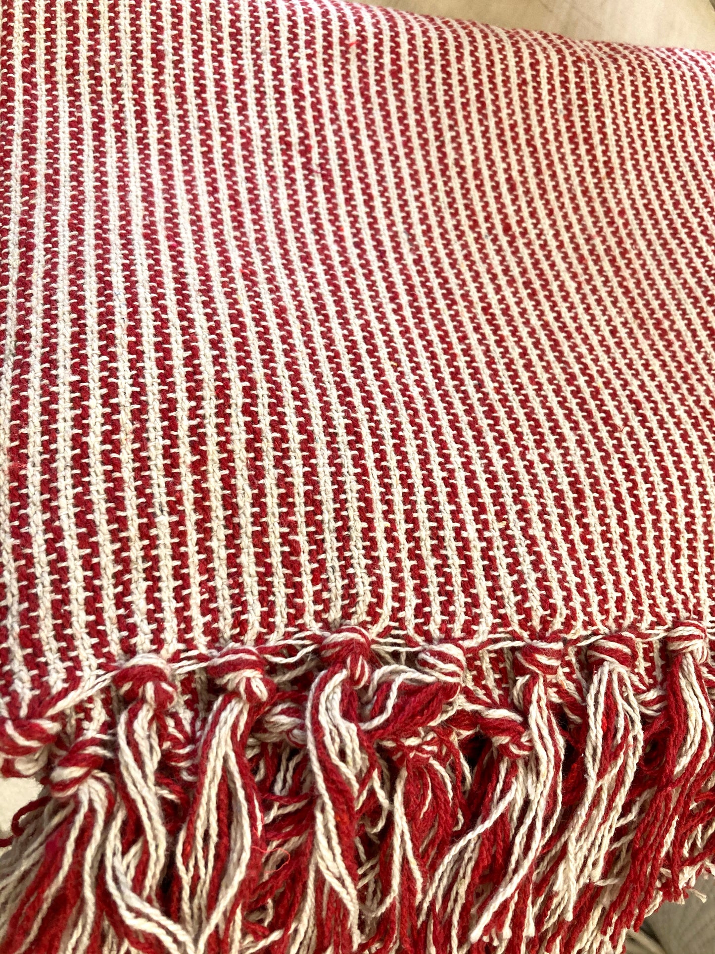 Red stripe throw