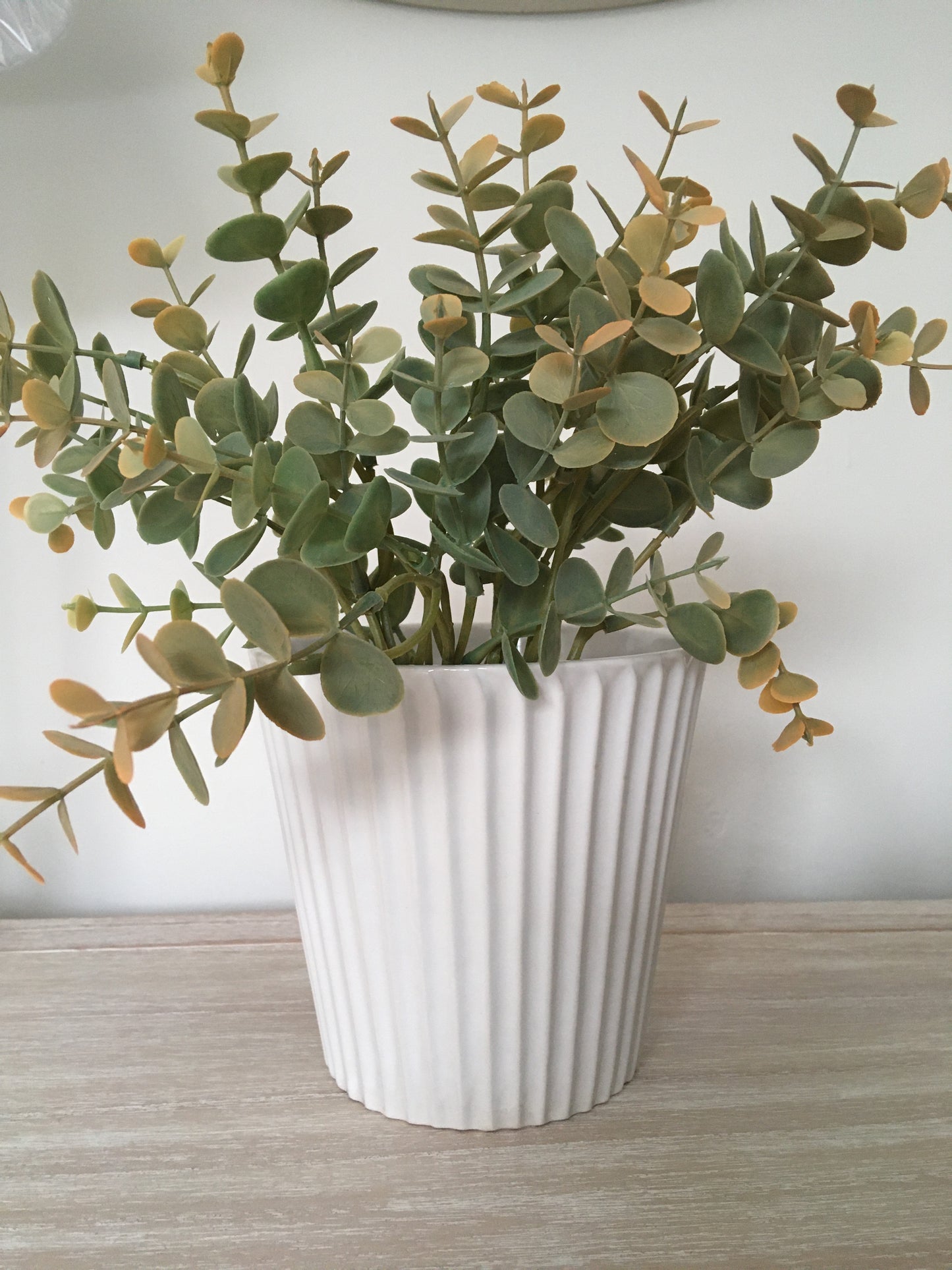 White Ridged Pot