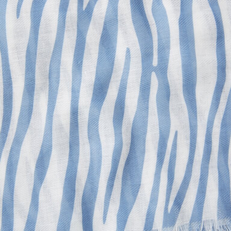 Katie Loxton Printed Scarf Zebra Print - Blue and White