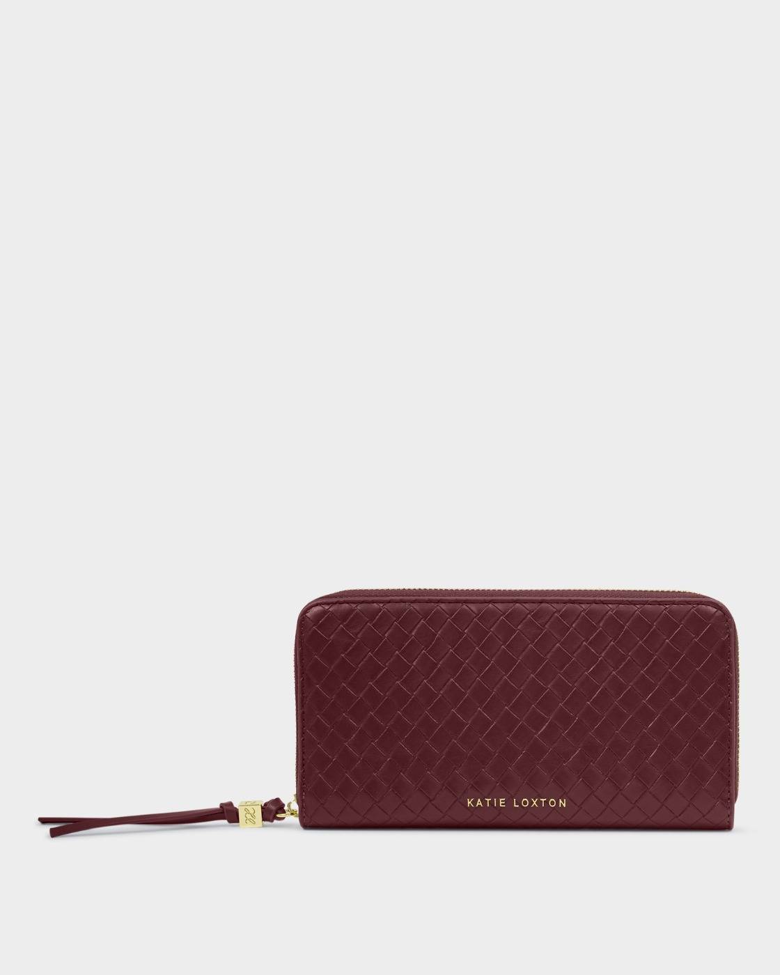 Nova Woven Texture Large Purse - Cherry