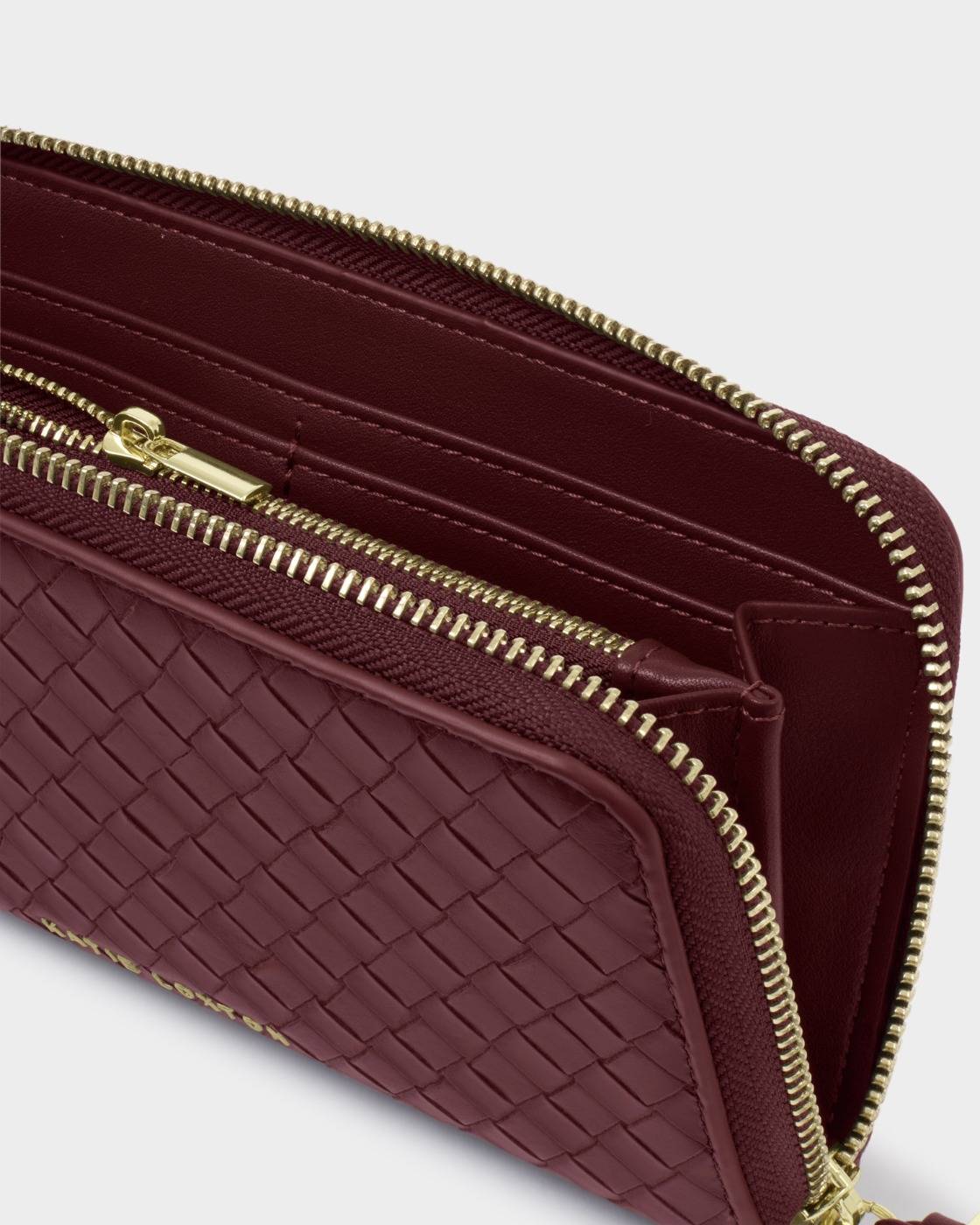 Nova Woven Texture Large Purse - Cherry