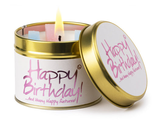 Lilyflame Happy Birthday Tin Candle