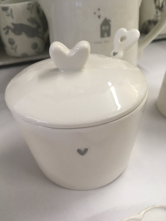 White China Sugar Bowl